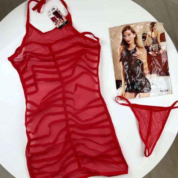 Erotic shirt with cutouts sexy thong